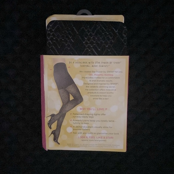 SPANX Star Power Center-Stage Patterned Shaping Tights Black Size S/B - Picture 4 of 7